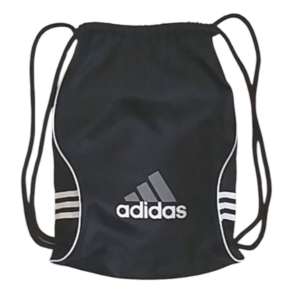 Adidas Sackpack Drawstring Backpack Black White 18X13X4